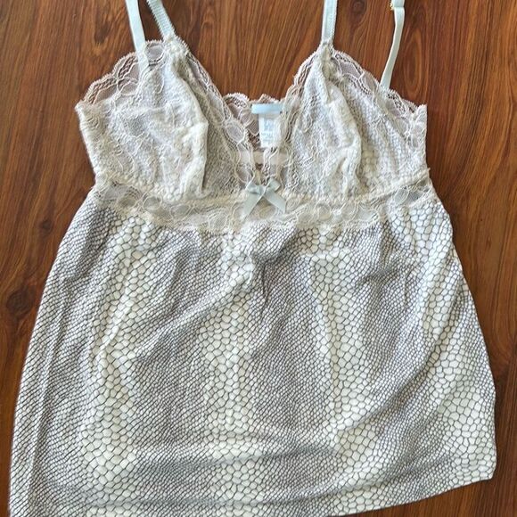 Eberjey sage soft cream purple lace top two-piece pajama set S - Picture 2 of 7